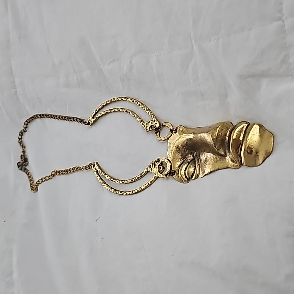 Vintage half face necklace